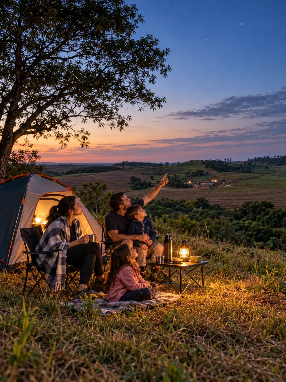 Cena ilustrativa: noites sob as estrelas em ambiente rural